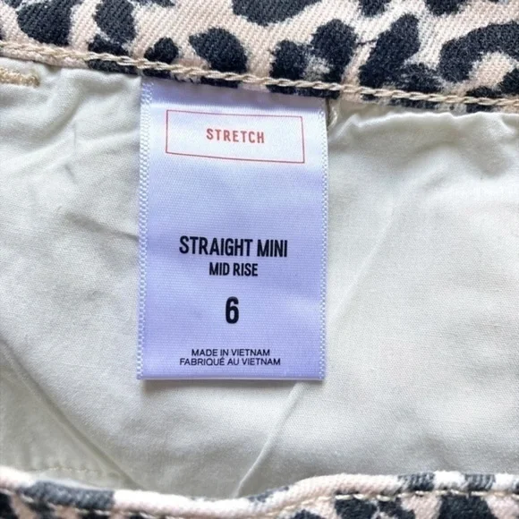 Express Straight Mini Mid Rise Animal Print Stretch Skirt - Picture 4 of 9